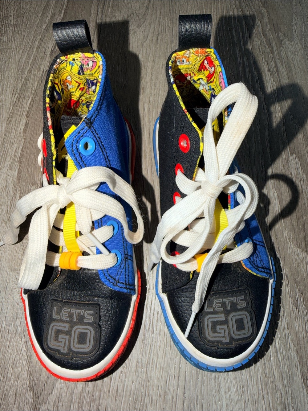 Kids Black & Blue 'Let's Go' High-Top Sneakers